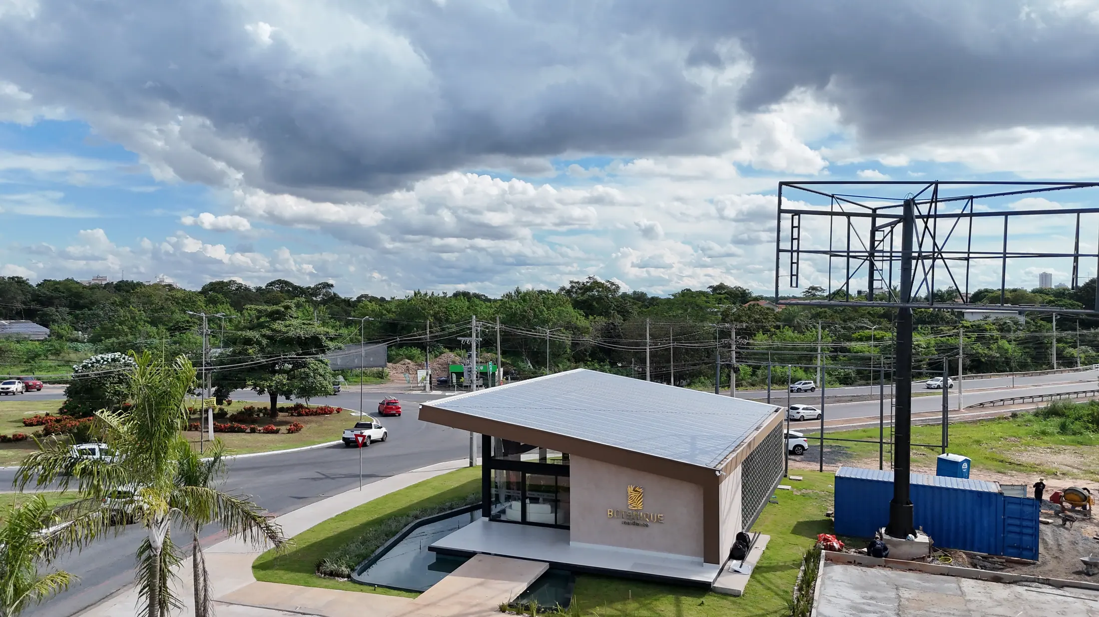 A área do condomínio, vista do alto